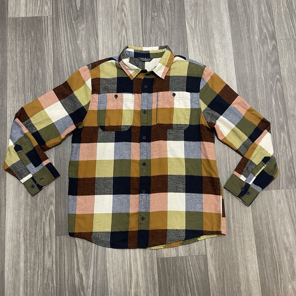 Alpine Design Men's Brushed Flannel Long Sleeve Shirt Size Large Cotton Blend